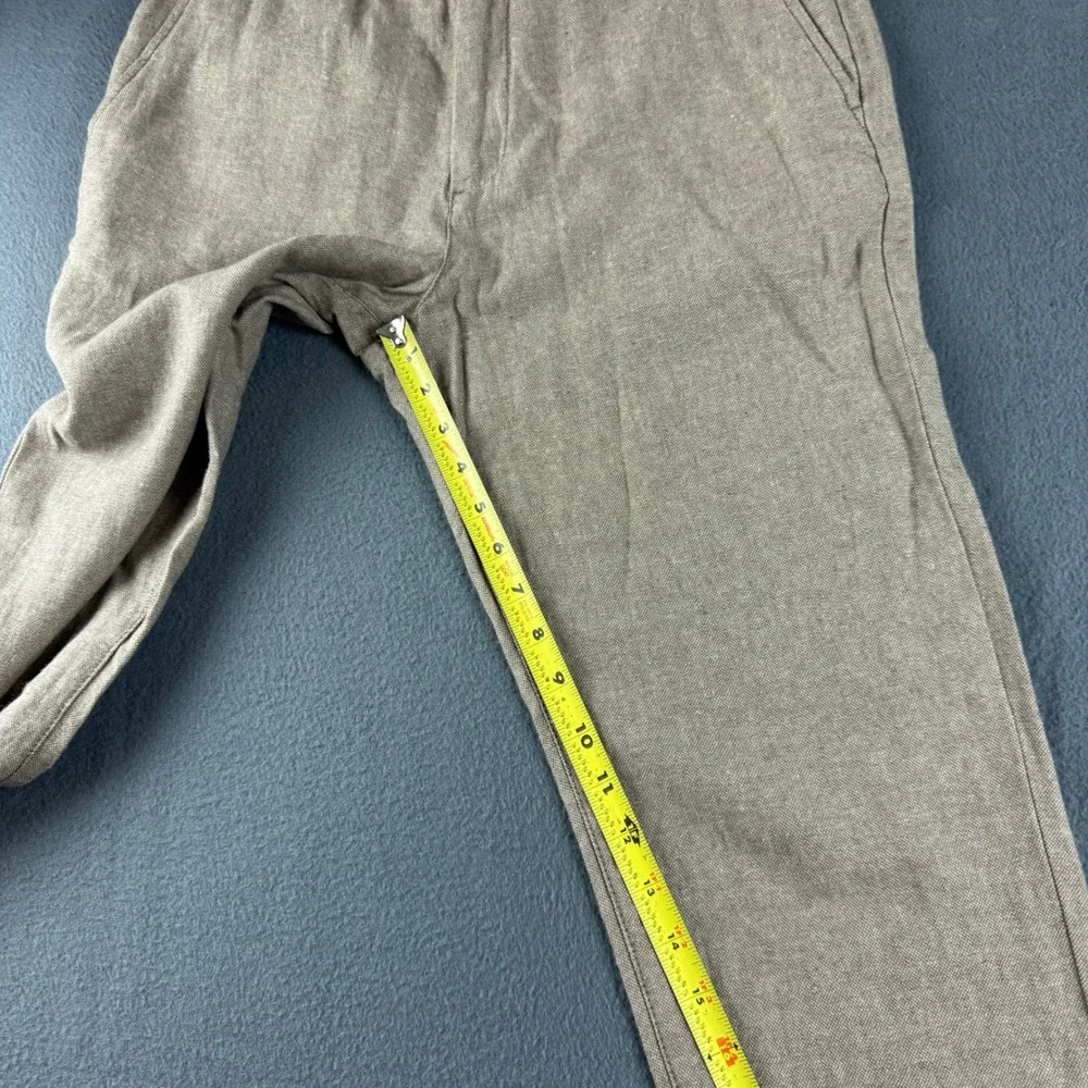 Banana Republic Linen Pants Men's 30x32 (Fits 30x29) Brown Drawstring Athletic